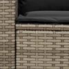 vidaXL 4-delige Tuinbankstel met kussens L-vormig poly rattan grijs