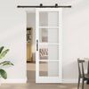 vidaXL Schuifdeur ORKDAL Wit 73,5 x 211 cm Massief grenenhout en glas