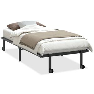 vidaXL Bedframe zonder matras opvouwbaar 90x200 cm staal zwart