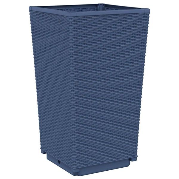 vidaXL Plantenbakken 4 st 32,5x32,5x57 cm polypropeen blauwgrijs