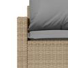 vidaXL 4-delige Loungeset met kussens poly rattan beige