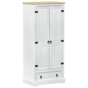 vidaXL Kasten met lade Wit 76 x 50 x 170 cm Massief grenenhout