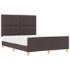 vidaXL Bedframe met hoofdeinde Donkerbruin 140 x 200 cm Stof