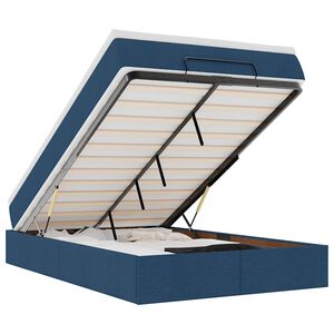 vidaXL Ottoman bed met matras 120x200cm stof blauw