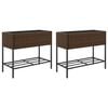 vidaXL Plantenbakken met schap 2 st 90x40x75 poly rattan bruin