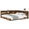 vidaXL Boekenkast Bed Gerookt eiken 180 x 200 cm Bewerkt hout