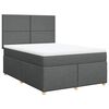 vidaXL Boxspring met matras stof donkergrijs 140x190 cm