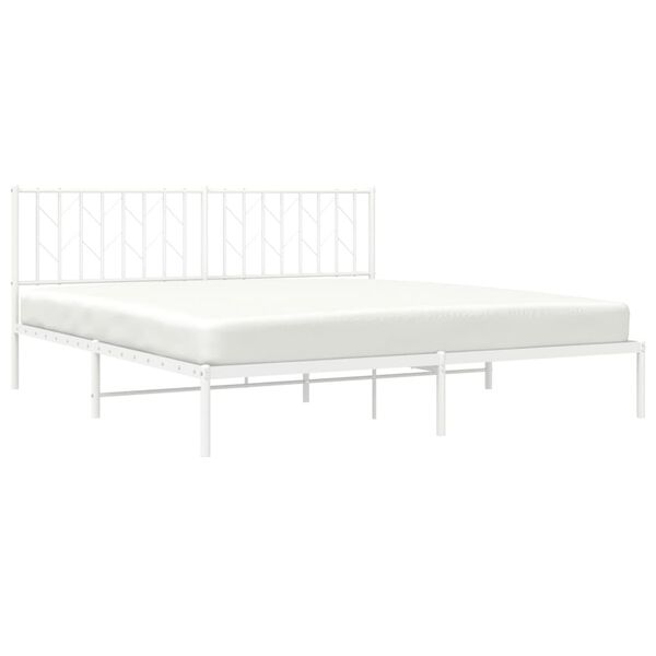 vidaXL Bedframe met hoofdbord metaal wit 183x213 cm