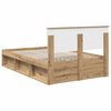 vidaXL Bedframe Ambachtelijk eiken 120 x 190 cm Massief grenenhout