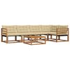 vidaXL Buiten bankenset met kussen 6 pcs Natuurlijk en Beige