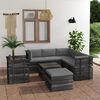 vidaXL 8-delige Loungeset met kussens pallet massief grenenhout