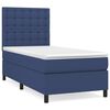 vidaXL Boxspring met matras stof blauw 90x200 cm
