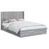 vidaXL Bedframe met opbergruimte en hoofdbord Grijs Sonoma