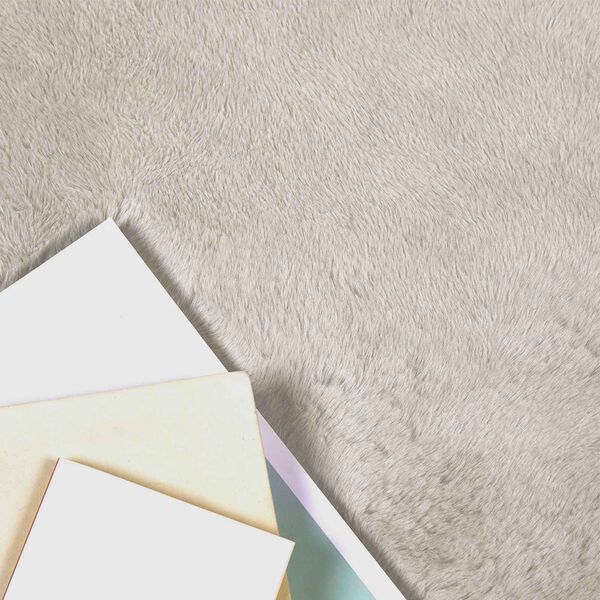 vidaXL Nep Konijnenbont Tapijt Olite Beige 80 x 250 cm Polyester