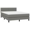 vidaXL Boxspring met matras en LED stof donkergrijs 140x200 cm