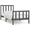 vidaXL Bedframe massief hout grijs 75x190 cm