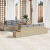 vidaXL Tuin Sofa Set met kussen met opslag 9 pcs Beige Poly riet