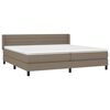 vidaXL Boxspring met matras stof taupe 200x200 cm