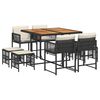 vidaXL 9-delige Tuinset poly rattan zwart