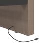 vidaXL Slaapbank met USB stof taupe 90x200 cm