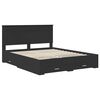 vidaXL Bedframe met hoofdeinde Zwart 160 x 200 cm Bewerkt hout