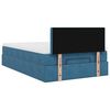 vidaXL Bed poef met matras en LED's 120x190 cm fluweel donkerblauw