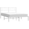 vidaXL Bedframe met hoofdbord metaal wit 140x190 cm