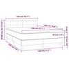 vidaXL Boxspring met matras stof lichtgrijs 140x190 cm