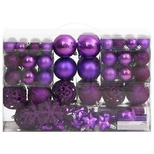 vidaXL 111-delige Kerstballenset polystyreen paars