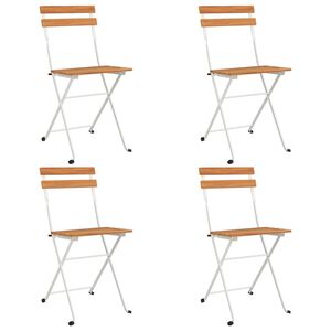vidaXL Opklapbare stoelen, 4 stuks, van massief acaciahout en staal.