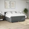 vidaXL Boxspring met matras stof donkergrijs 200x200 cm