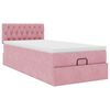 vidaXL Ottoman bed met matras en LED's 100x200 cm fluweel roze