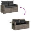 vidaXL 6-delige Loungeset met kussens poly rattan grijs