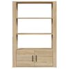 vidaXL Dressoir 80x30x119,5 cm bewerkt hout sonoma eikenkleurig