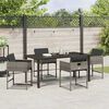 vidaXL Tuin eettafelset 5 pcs Grijs poly rattan