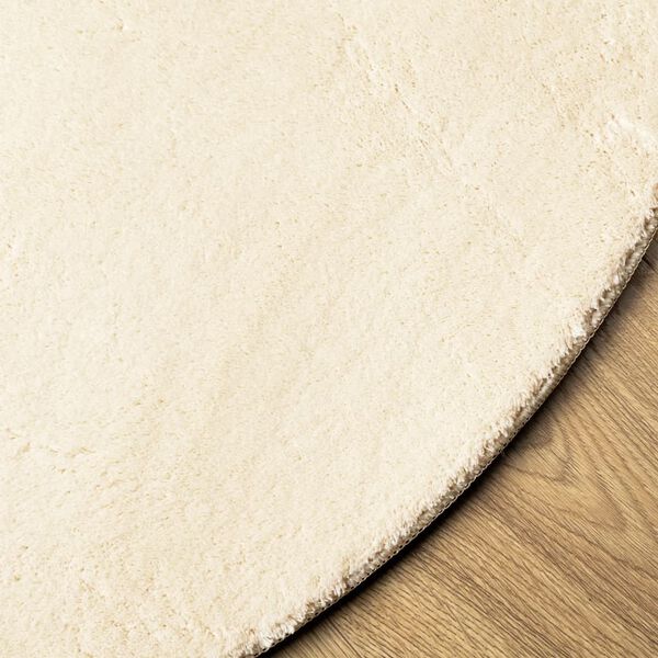 vidaXL Vloerkleed HUARTE laagpolig zacht wasbaar Ø 120 cm crème