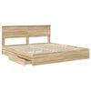 vidaXL Opslag bed met lade Sonoma Eiken 180 x 200 cm Bewerkt hout