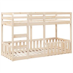 vidaXL Stapelbed massief grenenhout 90x190 cm