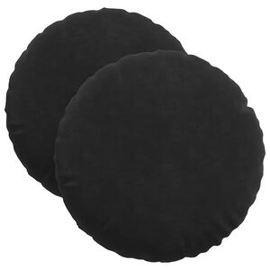 vidaXL Zitkussens 2 stuks Zwart &Oslash; 40 x 13 cm Fluweel