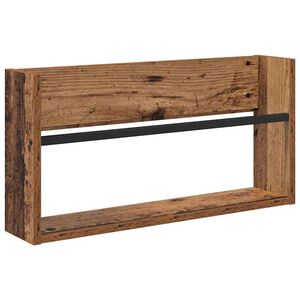 vidaXL Tijdschrift Rek met plank Oudhout 60 x 12 x 30 cm Bewerkt hout