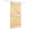 vidaXL Schuifdeur 100 x 210 cm Massief grenenhout Natuurlijk en Wit