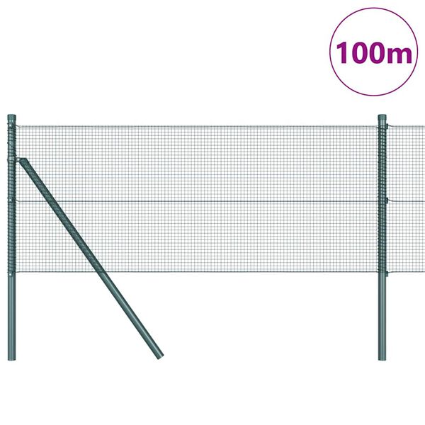vidaXL Afrasteringspaal Groen 100 x 0,4 m (12 x 12 mm gaas)