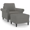 vidaXL Fauteuil met voetenbank 60 cm stof donkergrijs