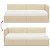 vidaXL Hoekbedframe met Matras met hoofdeinde 2 pcs Cr&egrave;me Fluweel