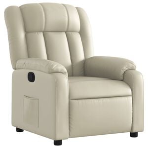 vidaXL Fauteuil verstelbaar kunstleer cr&egrave;mekleurig
