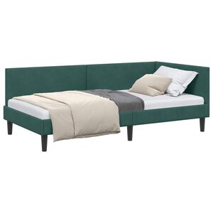 vidaXL Hoekbedframe Donkergroen 80 x 200 cm Fluweel