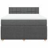 vidaXL Boxspring met matras stof donkergrijs 160x200 cm