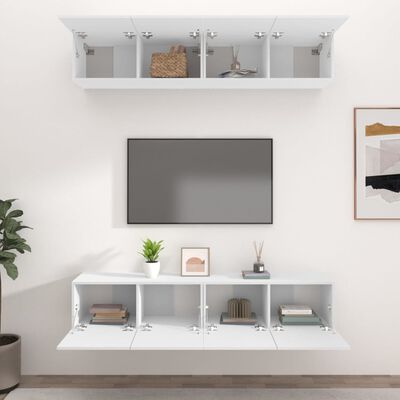 vidaXL Tv-meubelen 4 st 80x30x30 cm bewerkt hout wit