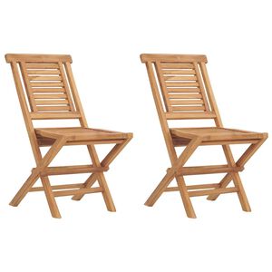 vidaXL Opklapbare stoelen, 2 stuks, 47x63x90 cm, massief teakhout