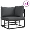 vidaXL Tuin Sofa Set met kussen 8 pcs Zwart Aluminium